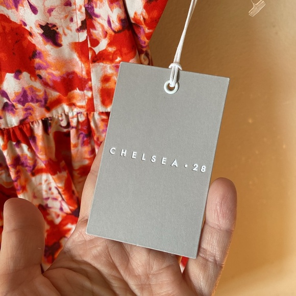 New Bright Orange Chelsea28 Floral Fit & Flare Sun Mini Dress Short XXL plus - Picture 5 of 9